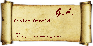 Gibicz Arnold névjegykártya